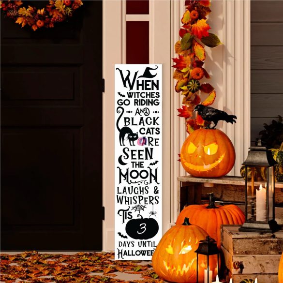 Halloweeni Tábla visszaszámlálós, Írható,  60 cm, akasztható