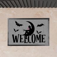 Halloweeni Lábtörlő "Freddy" Welcome Felirattal 60x40 cm szürke   Halloweeni Lábtörlő "Freddy" Welcome Felirattal 60x40 cm szürke