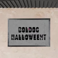 Halloweeni Lábtörlő Egyedi Felirattal 60x40 cm szürke