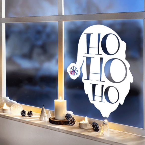 XL Karácsonyi ablakmatrica Mikulás 48 cm Fehér Ho ho ho