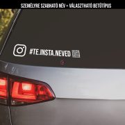   4 db Instagram Autó matrica, ajándék QR kóddal, öntapadós személyree szabható Matrica, többféle típus, szín