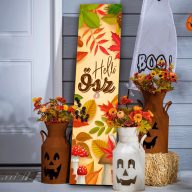 Őszi Tábla "Hello ősz" felirattal őszi leveles, 60 cm, akasztható   Őszi Tábla "Hello ősz" felirattal őszi leveles, 60 cm, akasztható