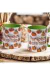Őszi mintás bögre 3D pufi hatású "Pumpkin Everything" zöld