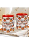Őszi mintás bögre 3D pufi hatású "Pumpkin Everything" Narancs