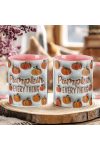 Őszi mintás bögre 3D pufi hatású "Pumpkin Everything" rózsaszín