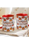 Őszi mintás bögre 3D pufi hatású "Pumpkin Everything" red