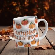   Őszi mintás bögre 3D pufi hatású "Pumpkin Everything"