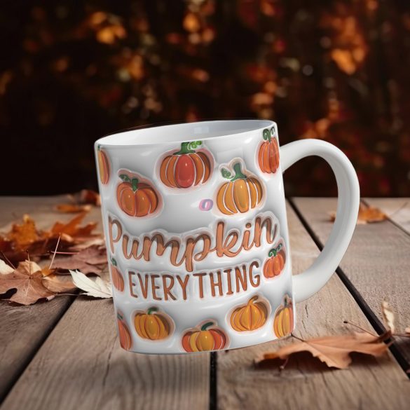 Őszi mintás bögre 3D pufi hatású "Pumpkin Everything"