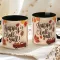 Őszi mintás bögre 3D pufi hatású "Hello Fall Y'all" fekete