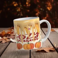   Őszi mintás bögre 3D pufi hatású "Cozy Season" kerámia