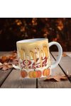 Őszi mintás bögre 3D pufi hatású "Cozy Season" kerámia