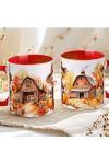 Őszi mintás bögre HD "Farmhouse" red