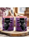 Halloween mintás bögre HD "Black Cat" rózsaszín