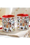 Őszi mintás bögre 3d Pufi hatású "Fall Vibes" red