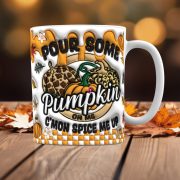  Őszi mintás bögre 3d Pufi hatású "Pour Some Pumpkin" kerámia