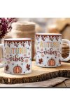 Őszi mintás bögre 3D pufi hatású "Autumn Vibes" kerámia
