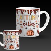   Őszi mintás bögre 3D pufi hatású "Autumn Vibes"