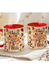 Őszi mintás bögre 3D pufi hatású "Hello Fall" red