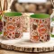 Őszi mintás bögre 3D pufi hatású "Fall vibes Coffe" zöld