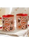 Őszi mintás bögre 3D pufi hatású "Fall vibes Coffe" red