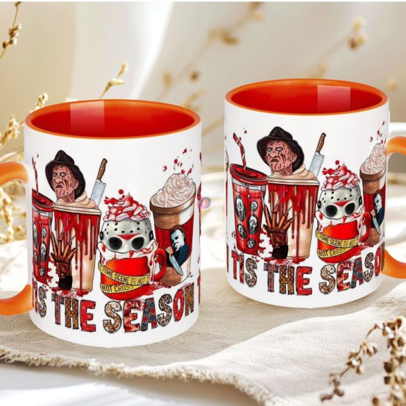 Halloween mintás bögre Horror Stars "Tis The Season" Narancs