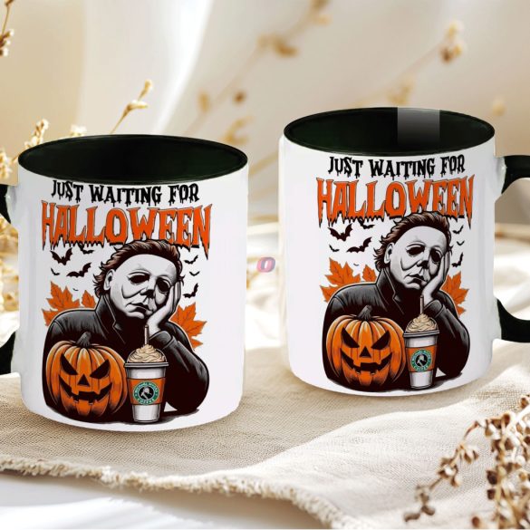 Halloween mintás bögre Péntek 13 fekete