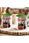 Halloween mintás bögre Péntek 13 zöld