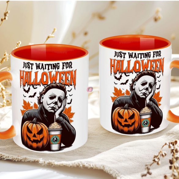 Halloween mintás bögre Péntek 13 Narancs