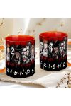 Halloween mintás bögre "Friends" Horror karakterekkel Narancs