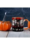 Halloween mintás bögre "Friends" Horror karakterekkel Narancssárga