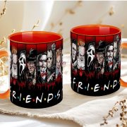   Halloween mintás bögre "Friends" Horror karakterekkel Narancs