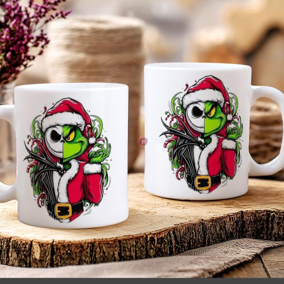 Halloween mintás bögre "Jack x Grincs"  kerámia