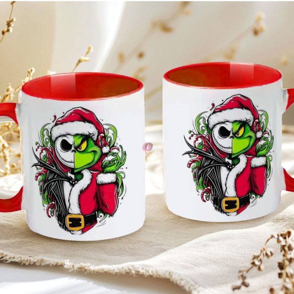 Halloween mintás bögre "Jack x Grincs"  red
