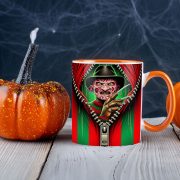   Halloween mintás bögre Freddy Krüger Cipzáros Narancssárga