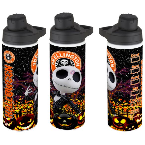 Halloween mintás kulacs Skellington Coffe