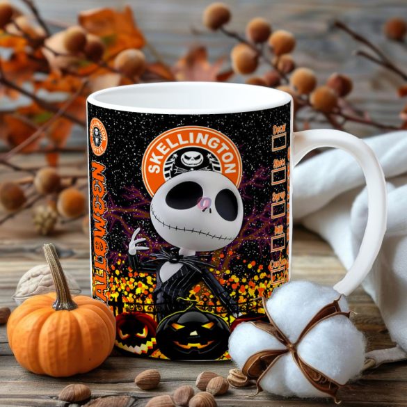 Halloween mintás bögre Skellington Coffe