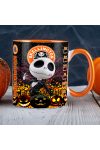 Halloween mintás bögre Skellington Coffe Narancssárga