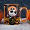 Halloween mintás bögre Skellington Coffe Narancssárga