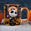 Halloween mintás bögre Skellington Coffe Narancssárga