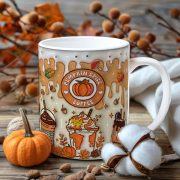 Őszi mintás bögre "pumpkin spice coffe"