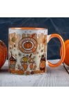 Őszi mintás bögre "pumpkin spice coffe" Narancssárga