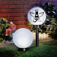   XL Személyre szabható napelemes lámpa cica síremlék, emlékhely Gömb 20x50 cm