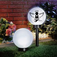   XL Személyre szabható napelemes lámpa kutya emlékhely Gömb 20x50 cm síremlék