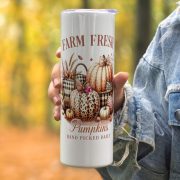   Halloweeni fém TERMO POHÁR, "Farm fresh Pumpkins" 600ml