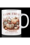 Halloweeni bögre, "Farm fresh Pumpkins" 300ml fehér