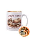 Halloweeni bögre, "Farm fresh Pumpkins" 300ml Mintás belsővel