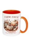 Halloweeni bögre, "Farm fresh Pumpkins" 300ml narancssárga