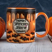   Halloween mintás bögre "Witches brew" Narancssárga