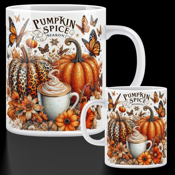 Őszi mintás bögre  "Pumpkin Spice Season" 330 ml