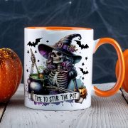   Halloween mintás bögre "Time to..." Narancssárga